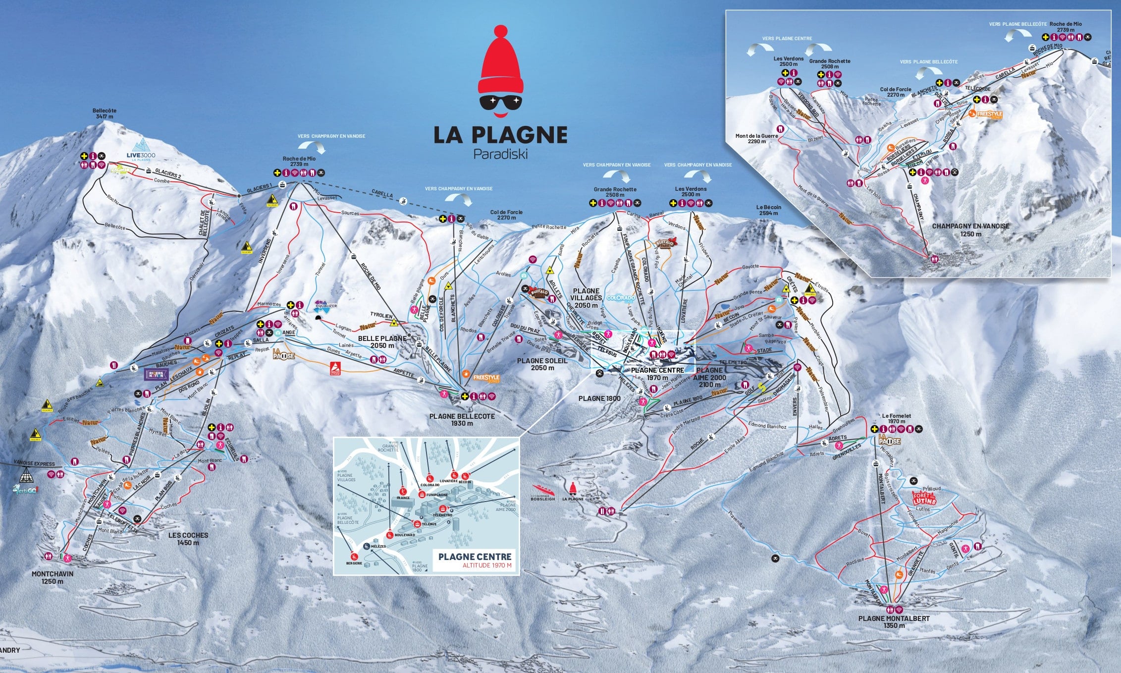 Map of La Plagne